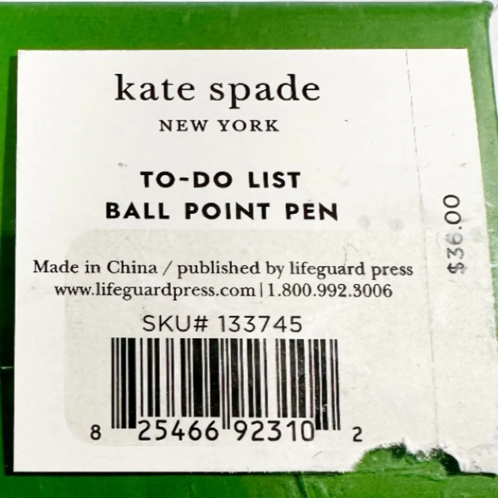 NEW ♠️ Kate Spade ♠️ TO-DO LIST White Polka Dot Ballpoint Pen 🖊️